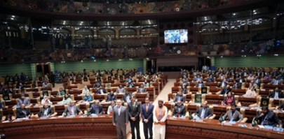 Karachi 04.02.2026:Speaker NA Sardar Ayaz Sadiq in a group photo with international and national delegates from 17 legislatures across the South-East Asia region during the 7th CPA Asia Regional Conference and the 2nd Joint CPA Asia & South-East Asia
