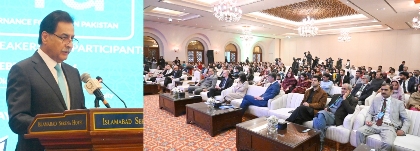 Islamabad 26.02.2026: Speaker National Assembly Sardar Ayaz Sadiq addressing the participants of Pakistan Governance Forum 2026