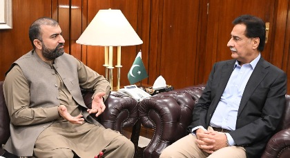 Islamabad 09.06.2026: Chief Minister Balochistan Mr. Sarfraz Bugti called on Speaker National Assembly Sardar Ayaz Sadiq at Parliament House.